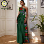 African Sleeveless Off - Shoulder Maxi Dresses for Women | High - Waist Ankara Party Wear - Free Delivery Worldwide only at Flexi Africa