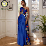 African Sleeveless Off - Shoulder Maxi Dresses for Women | High - Waist Ankara Party Wear - Free Delivery Worldwide only at Flexi Africa