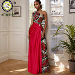 African Sleeveless Off - Shoulder Maxi Dresses for Women | High - Waist Ankara Party Wear - Free Delivery Worldwide only at Flexi Africa