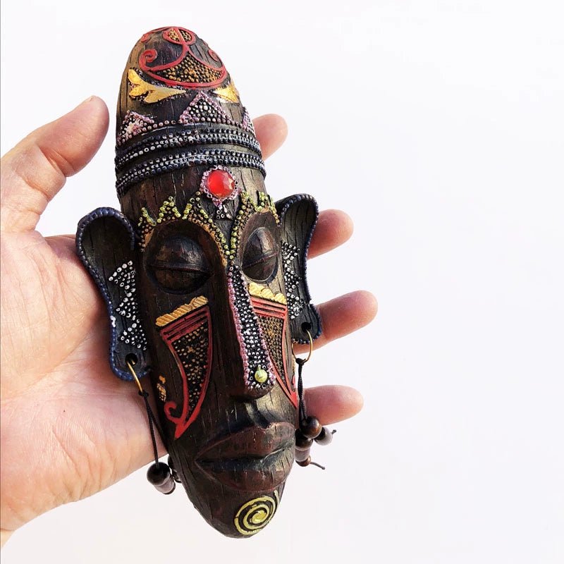 African Style Hand - Painted Resin Mask Pendant - Creative Ornaments - Free Delivery Worldwide only at Flexi Africa