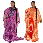 Women with Embroidery and Scarf – Elegant Traditional African Outfit - Free Delivery Worldwide only at Flexi Africa