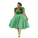 African Traditional Bazin Riche Dress for Women – Cotton Print Knee - Length Summer Wear - Free Delivery Worldwide only at Flexi Africa