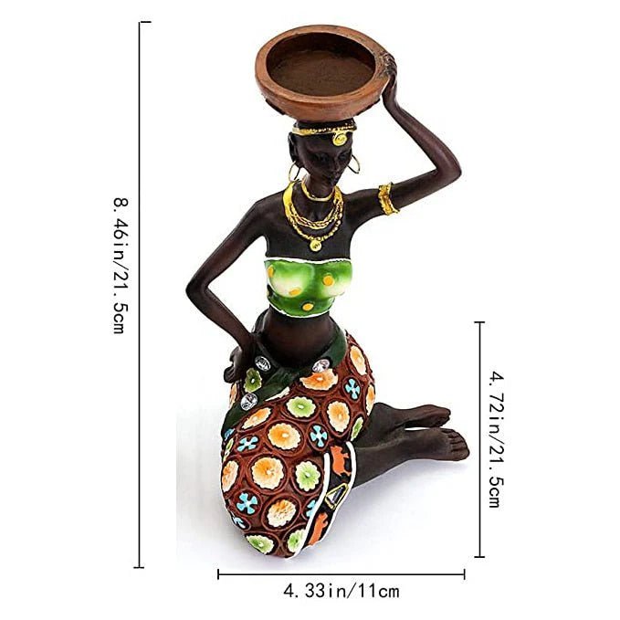 African Women Candle Holders Decoration - Free Delivery Worldwide only at Flexi Africa