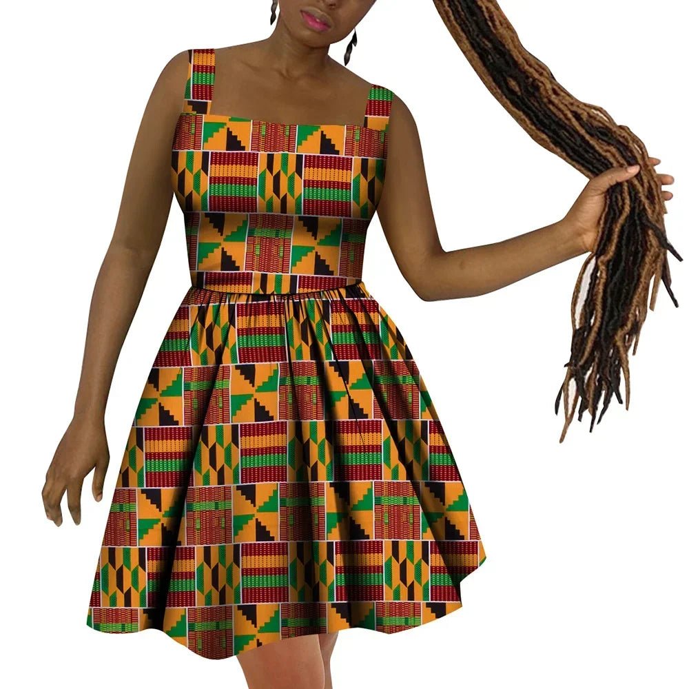 African Women’s Dress – Elegant Dashiki Wax Print Plus Size Dress, Traditional African Style Clothing - Free Delivery Worldwide only at Flexi Africa