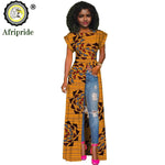 African Women's Long Trench Coat – Short Sleeve Bazin Riche Overcoat - Free Delivery Worldwide only at Flexi Africa