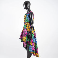 African Women's Private Sleeveless Pleated Party Dress 100% Pure Waxed Cotton - Flexi Africa - Flexi Africa offers Free Delivery Worldwide - Vibrant African traditional clothing showcasing bold prints and intricate designs