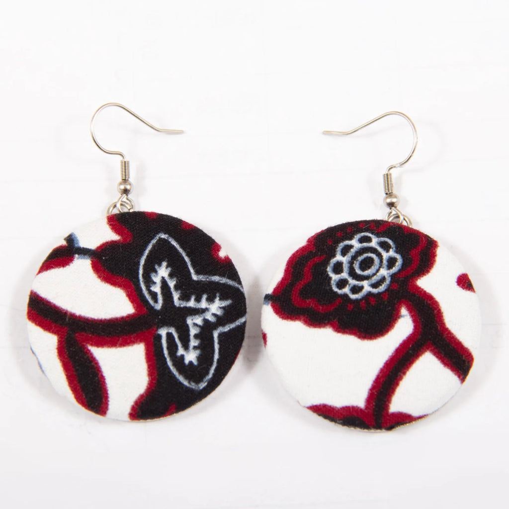 African Women’s Strapless Dress with Bubble Sleeves & Matching Earrings - Free Delivery Worldwide only at Flexi Africa