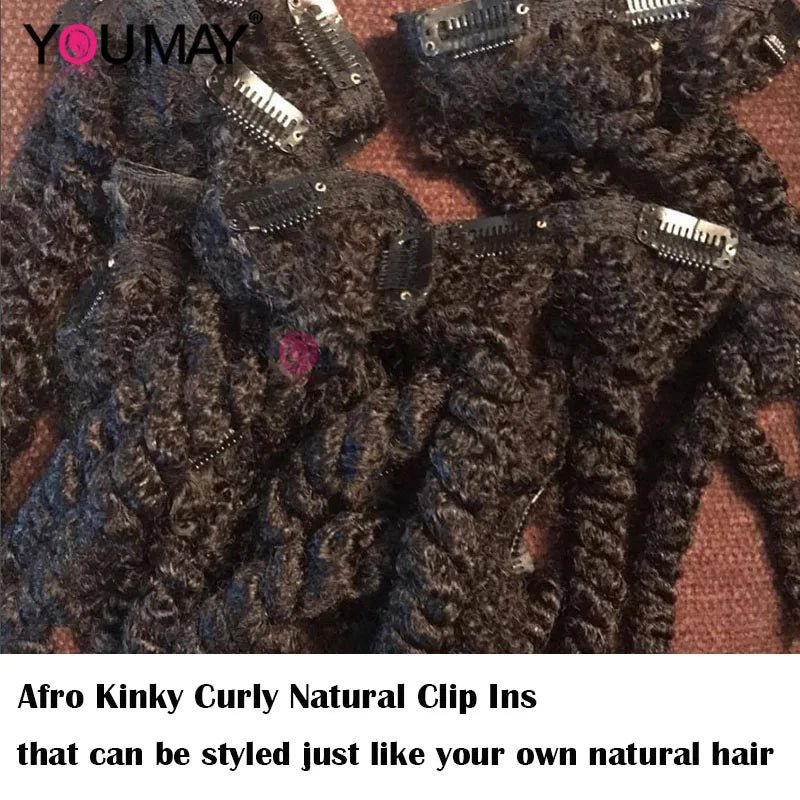 Afro Kinky Curly Clip In Human Hair Extensions 100% Hair Human Natural Black Clip Ins Afro Bundle - Flexi Africa - Flexi Africa offers Free Delivery Worldwide - Vibrant African traditional clothing showcasing bold prints and intricate designs