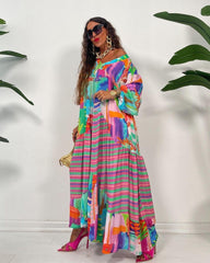 Autumn New African Dresses For Women Vetement Femme Dashiki Abaya Print Maxi Dress Africa Clothes Dashiki Ankara Dresses - Free Delivery Worldwide only at Flexi Africa