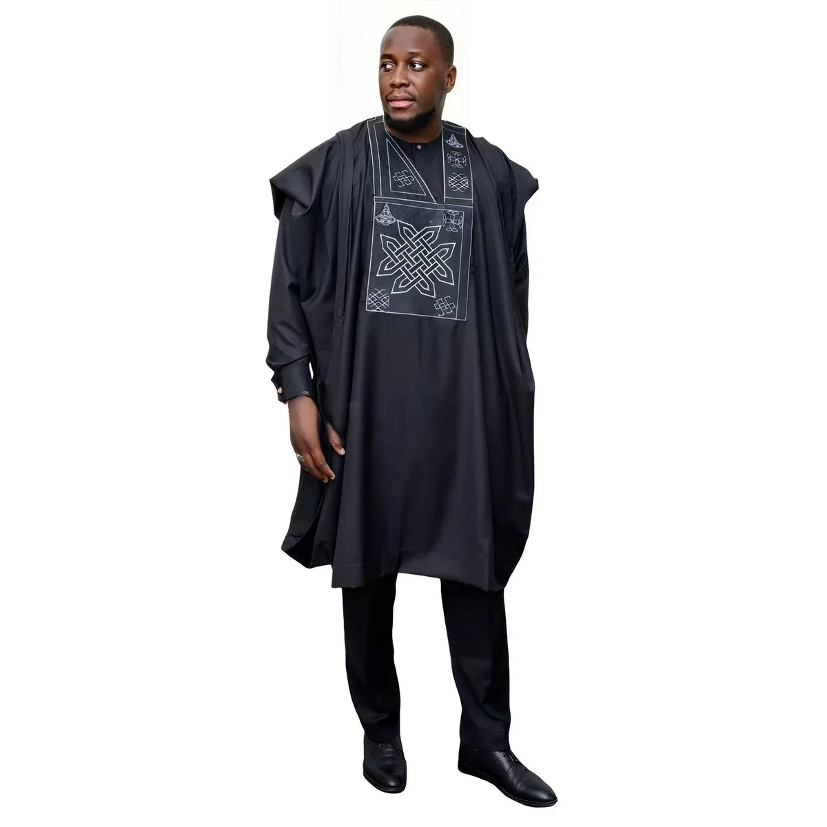 Bazin Riche Embroidered Long Sleeve Top: Authentic African Men's Attire - Flexi Africa - Free Delivery www.flexiafrica.com