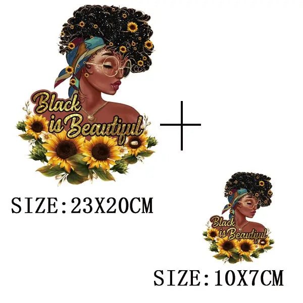 Beautiful African Lady Iron - On Thermo Transfer Patch - Washable DIY Applique for Clothing - Free Delivery Worldwide only at Flexi Africa