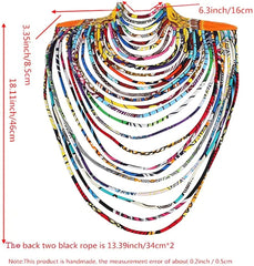 Beautiful Multi Strand Necklace African Bold Colorful Long Jewelry Africa Handmade Jewellery - Flexi Africa - Flexi Africa offers Free Delivery Worldwide - Vibrant African traditional clothing showcasing bold prints and intricate designs
