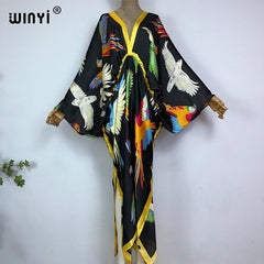 Bohemian Elegance: Silk Rayon Maxi Beach Dress with Hand-Rolled Feel - Flexi Africa - Free Delivery www.flexiafrica.com