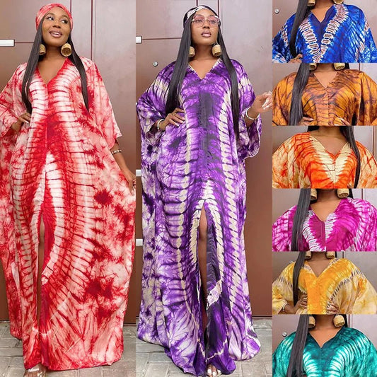 Chic Plus-Size African Dashiki Abaya Maxi Dress: Ankara Inspired Fashion for Spring and Autumn - Flexi Africa - FREE POST