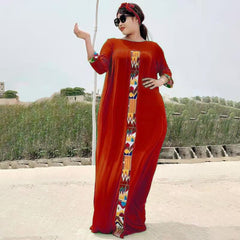 Chiffon High Street Dress: Autumn Abaya Women Solid Elegant Dresses - Free Delivery Worldwide only at Flexi Africa