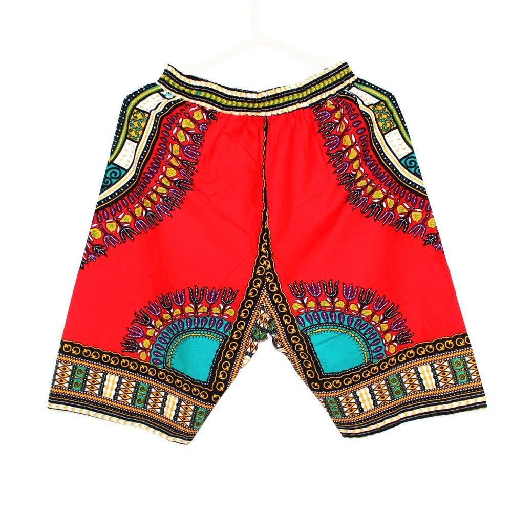 Colorful and Comfy: 100% Cotton African Dashiki Short Pants for Casual and Stylish Wear - Free Delivery Worldwide only