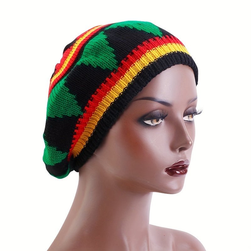 Colorful Reggae Jamaican Knitted Hat - Outdoor Street Style Wool Hat for Cold Weather - Free Delivery Worldwide only at Flexi Africa