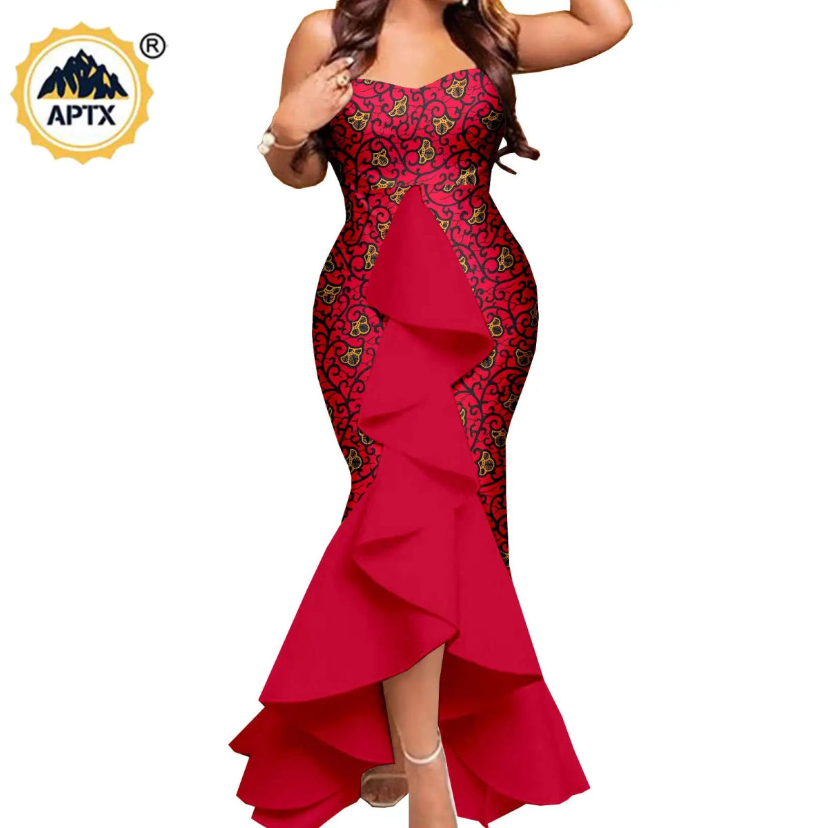 Dashiki African Couple Wedding Set – Women’s Mermaid Dress & Matching Men’s Bazin Riche Shirt and Pants - Free Delivery Worldwide only at Flexi Africa