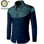 Dashiki African Men’s Long Sleeve Shirt – Ankara Print Single - Breasted Dress Shirt - Free Delivery Worldwide only at Flexi Africa