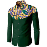 Dashiki African Men’s Long Sleeve Shirt – Ankara Print Single - Breasted Dress Shirt - Free Delivery Worldwide only at Flexi Africa