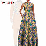 Dashiki Couple Outfit Set – Women’s African Dress with Men’s Bazin Riche Top and Pants for Special Occasions - Free Delivery Worldwide only at Flexi Africa
