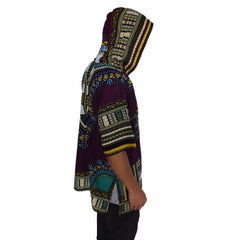 Dashiki-Inspired Hoodies: Relaxed Fit, Authentic African Dashiki Fabric, 100% Cotton, Unisex Fashion Kimono Hooded Attire