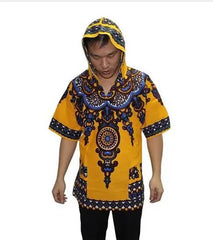 Dashiki-Inspired Hoodies: Relaxed Fit, Authentic African Dashiki Fabric, 100% Cotton, Unisex Fashion Kimono Hooded Attire