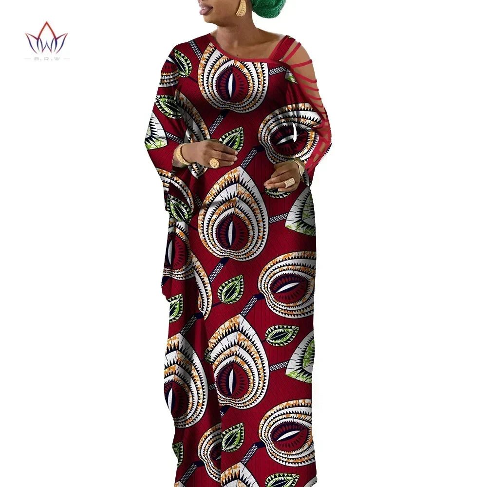 Dashiki Print Mermaid Party Dress for Women – African Cotton Evening Gown with Cut - Out Sleeves - Free Delivery Worldwide only at Flexi Africa