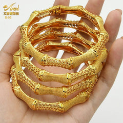 Designer African Bracelet: 24K Gold-Colored Bangles for Women, Luxury Wedding Jewelry - Flexi Africa - www.flexiafrica.com