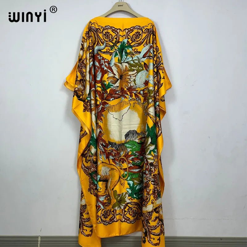 Elegant African Beach Dress: Boho Print for Evening Parties and Beach Outfits - Flexi Africa - Free Delivery Worldwide only at www.flexiafrica.com