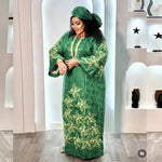 Elegant African Embroidered Abaya for Women – Plus Size Church & Formal Dress - Free Delivery Worldwide only at Flexi Africa