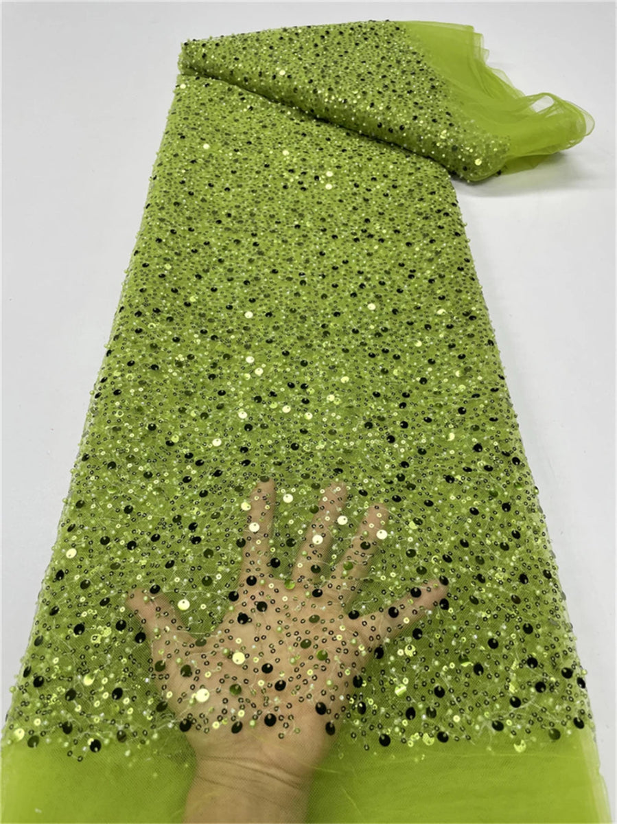 Elegant Lace Fabric – French Tulle Net with Sequins for Bridal and Special Gowns - Free Worldwide only at Flexi Africa