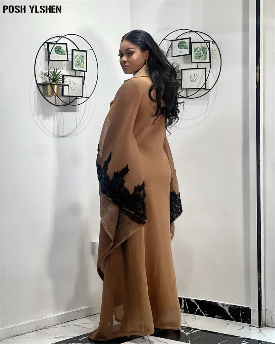 Elegant Plus Size African Abaya Dress – Traditional Nigerian Embroidered Kaftan Robe for Women - Free Delivery Worldwide only at Flexi Africa