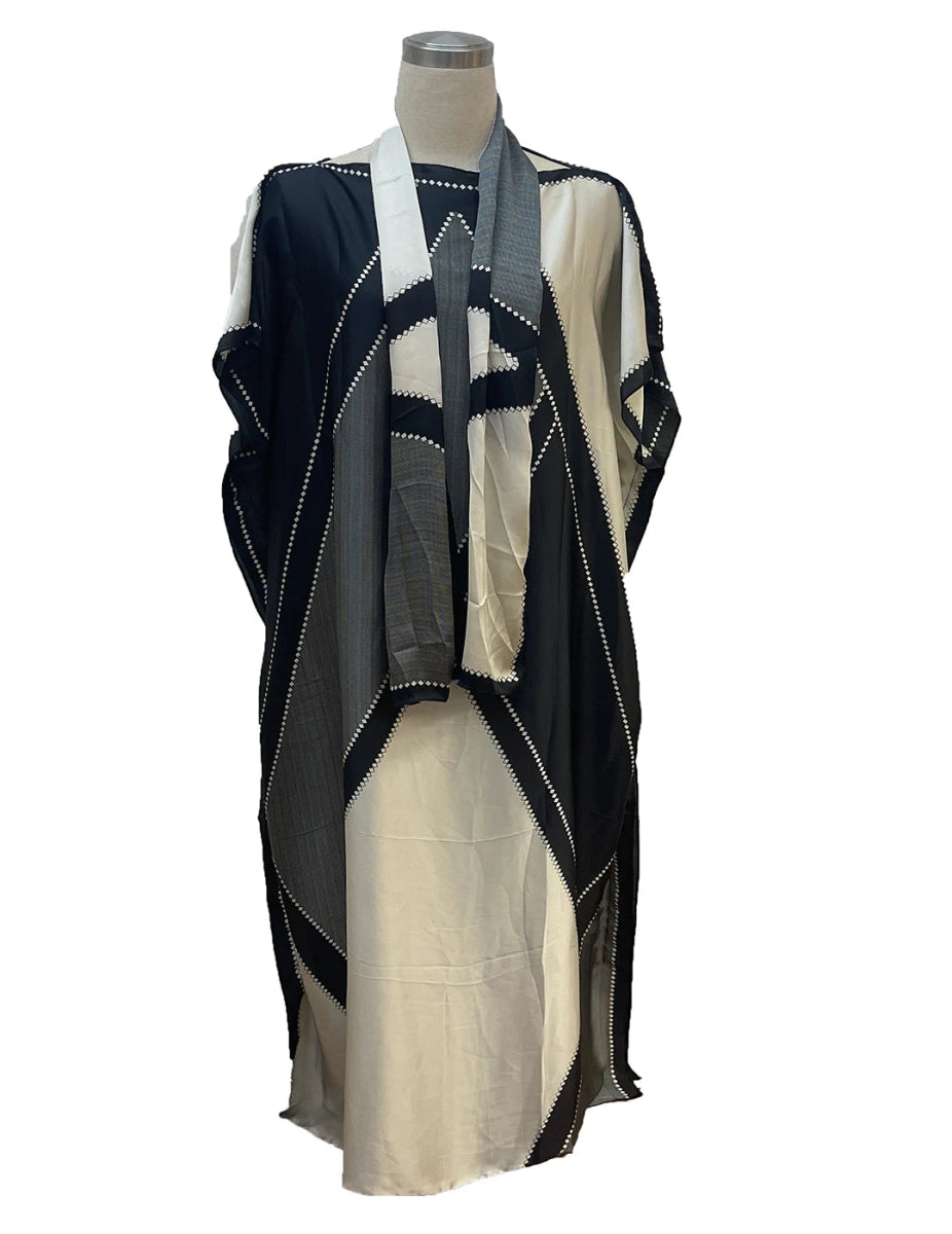 Elegant Plus - Size African Bohemian Silk Kaftan Dress – Loose - Fit Traditional Abaya - Free Delivery Worldwide only at Flexi Africa