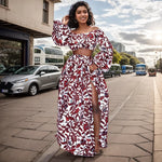 Buy Elegant Women 2PC Set Dress Sexy Slash-neck Sleeveless Blouse Top + High Slit Skirt - Flexi Africa