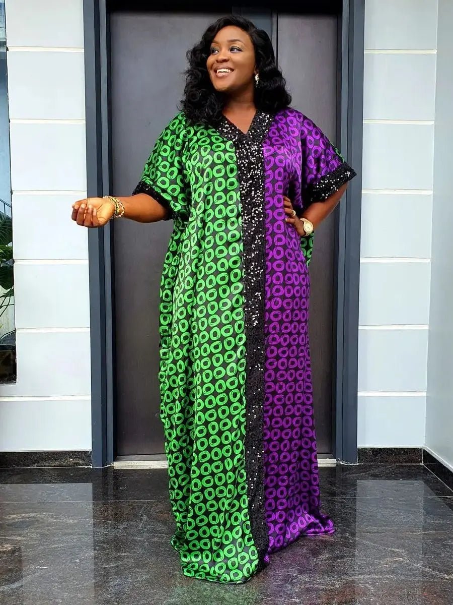 Exquisite Abayas: Embrace Luxury African Fashion for Evening Parties with Caftans, Boubous, and Djellabas - Flexi Africa - Flexi Africa offers Free Delivery Worldwide - Vibrant African traditional clothing showcasing bold prints and intricate designs