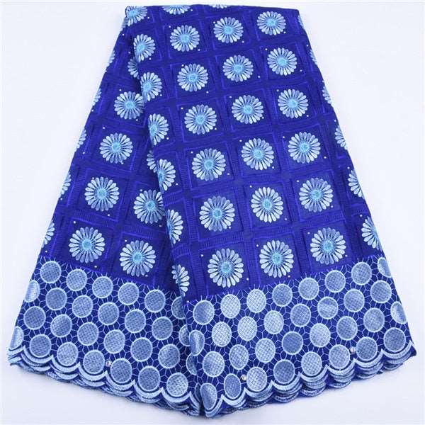 Exquisite African Lace Fabric: Elaborately Embroidered Cotton Elegance - Flexi Africa - Free Delivery Worldwide