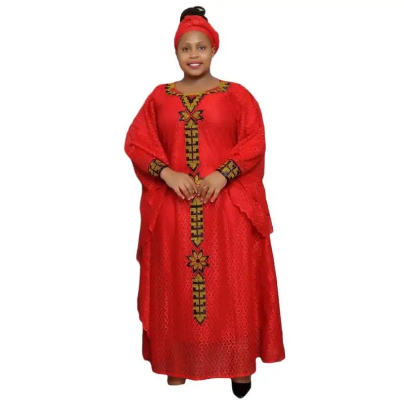 Fashionable African Dresses for Women with Headtie – Muslim Lace Boubou, Dashiki & Ankara Traditional Evening Gown - Free Delivery Worldwide only at Flexi Africa