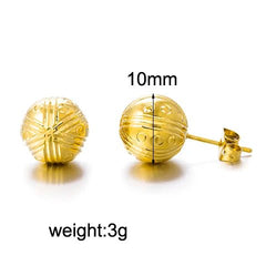 Gold Ball Stud Earrings – Elegant Round Bead Earrings for Women & Girls, Ethiopian African Jewelry Style - Free Delivery Worldwide only at Flexi Africa