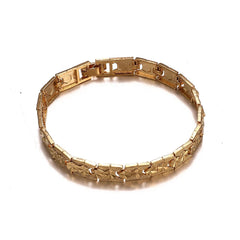 Gold - Tone Wide Bangle Bracelet for Women – African Ethiopian - Inspired Hand Chain Jewelry - Free Delivery Worldwide only at Flexi Africa