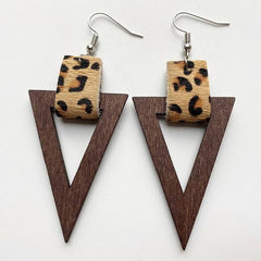 Handmade Zinc Alloy Geometric Wood Earrings - Trendy African Jewelry for Women - Flexi Africa offers Free Delivery Worldwide