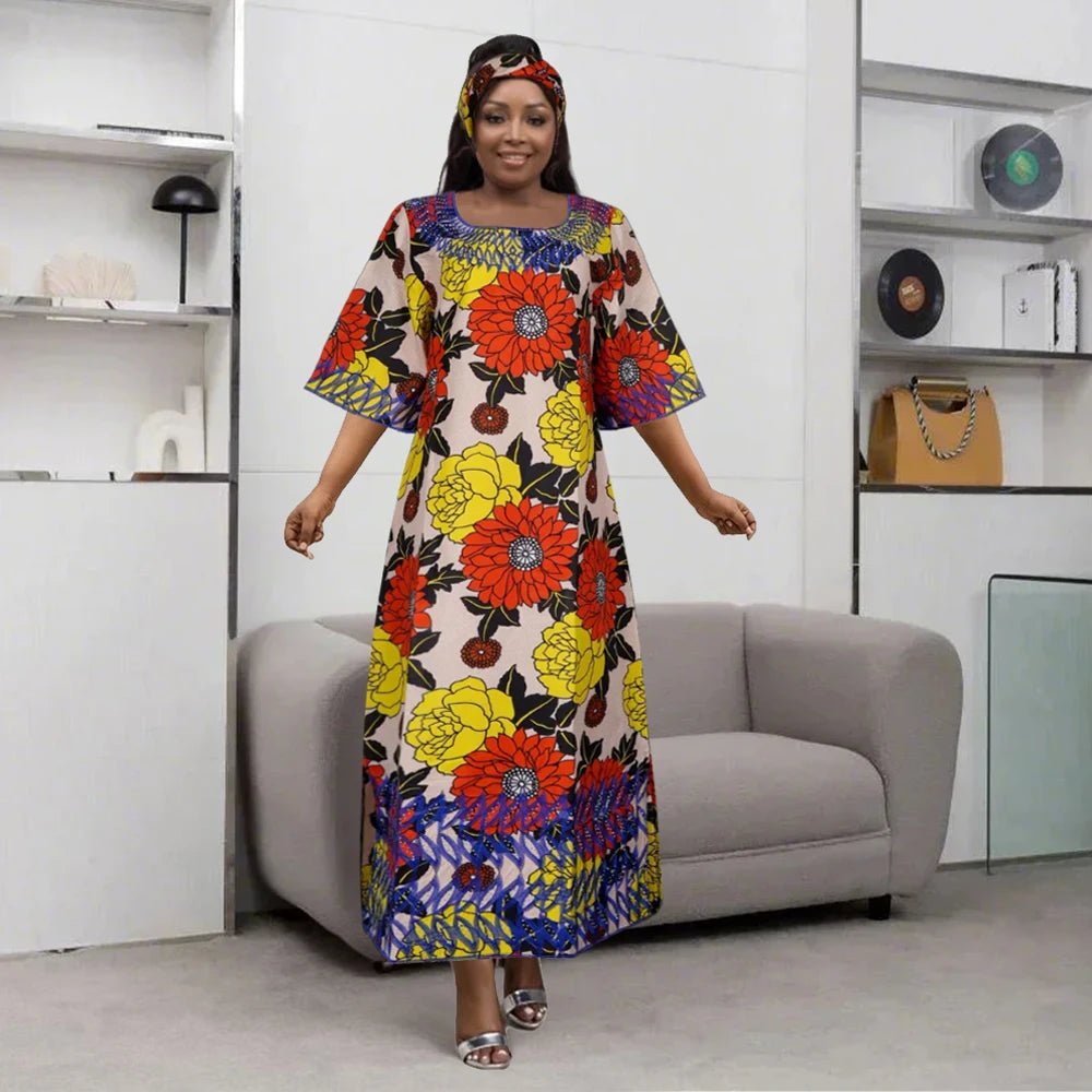 Dresses For Women Embroidery Floral Dresses Rich Long Robes Party Wedding - Free Delivery Worldwide only at Flexi Africa