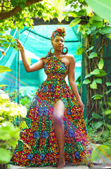 Box of 10 Belle Rainbow African Print Infinity Dresses | Ankara Clothing - Free Delivery Worldwide only at Flexi Africa