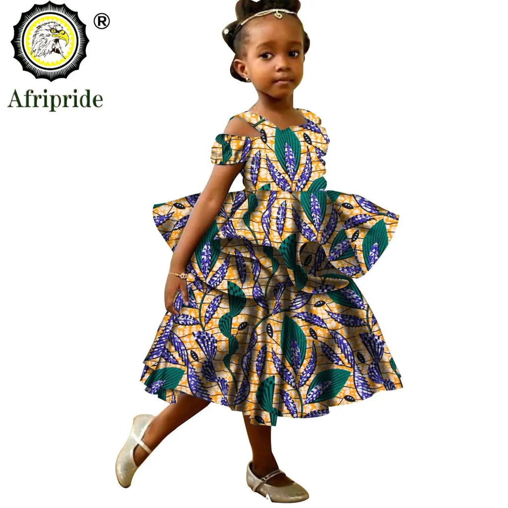 Kids African Print Princess Dress – Sleeveless Ankara Casual Mini Dress for Girls - Free Delivery Worldwide only at Flexi Africa