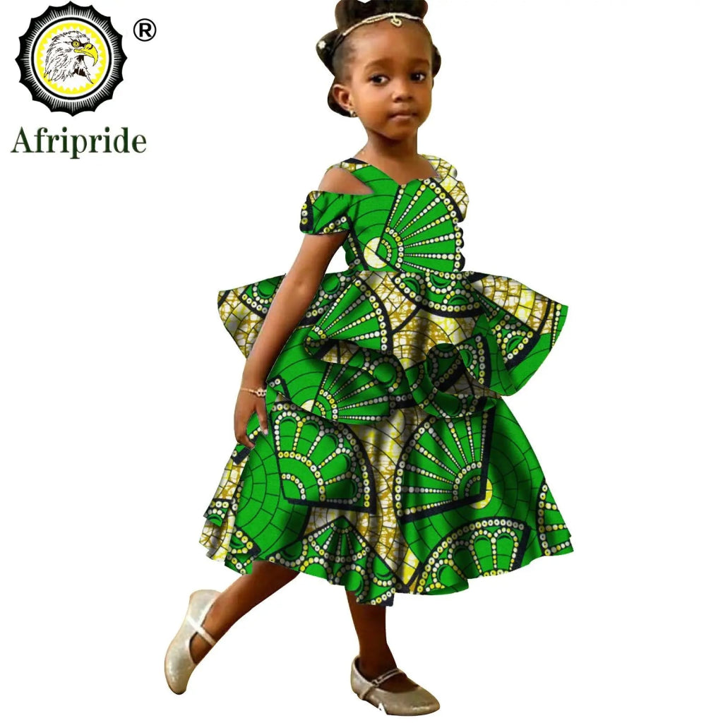 Kids African Print Princess Dress – Sleeveless Ankara Casual Mini Dress for Girls - Free Delivery Worldwide only at Flexi Africa
