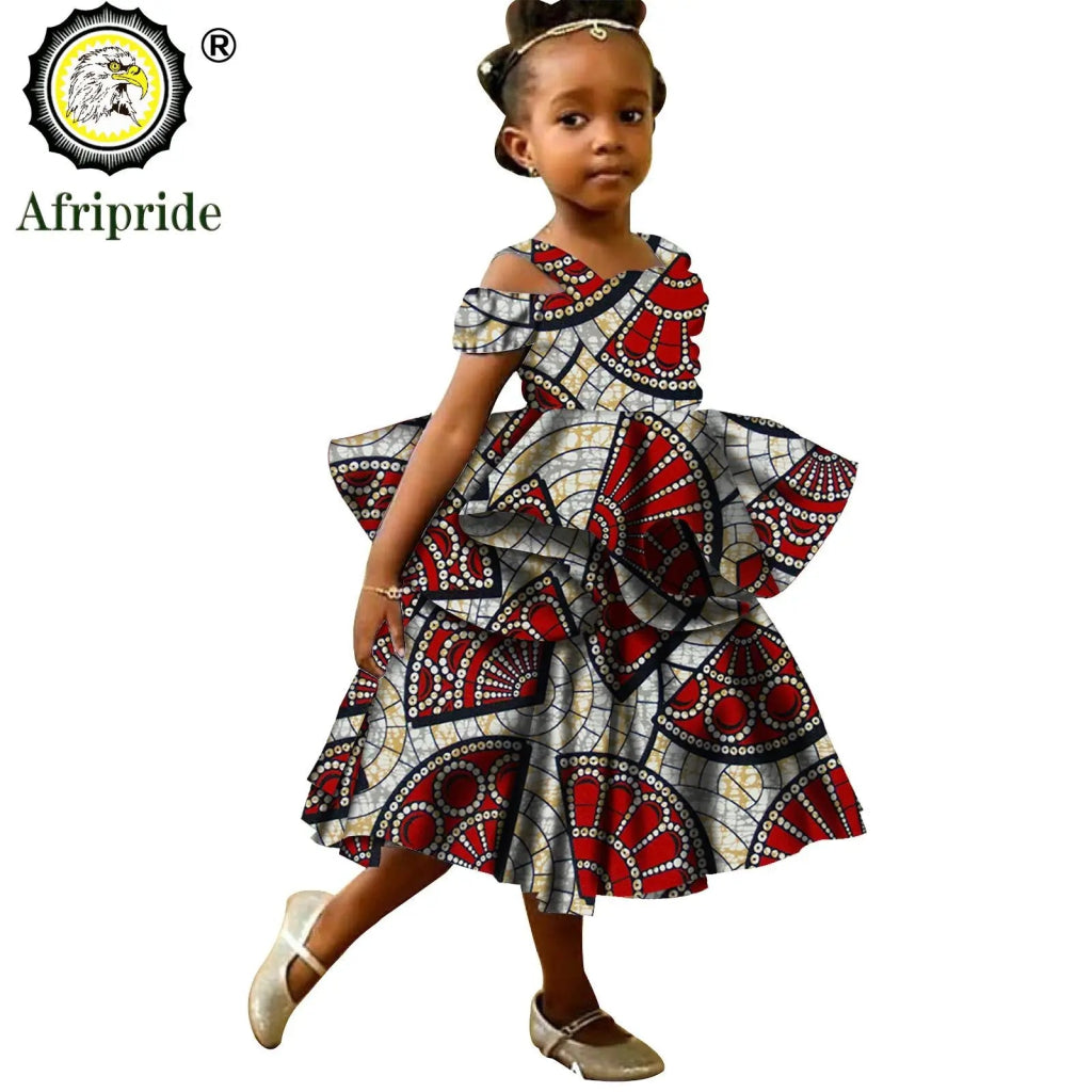 Kids African Print Princess Dress – Sleeveless Ankara Casual Mini Dress for Girls - Free Delivery Worldwide only at Flexi Africa