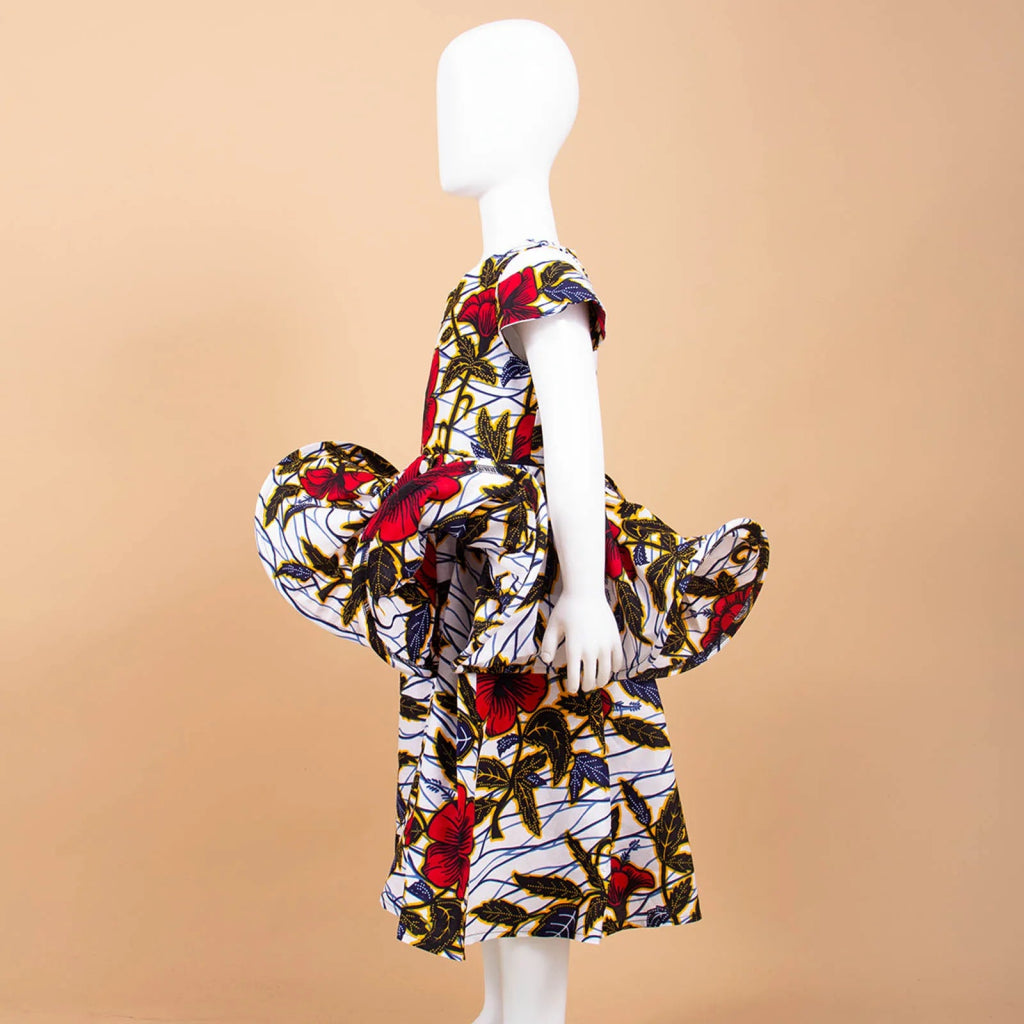 Kids African Print Princess Dress – Sleeveless Ankara Casual Mini Dress for Girls - Free Delivery Worldwide only at Flexi Africa