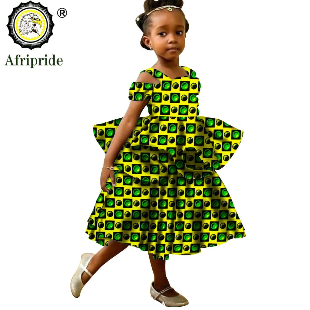 Kids African Print Princess Dress – Sleeveless Ankara Casual Mini Dress for Girls - Free Delivery Worldwide only at Flexi Africa