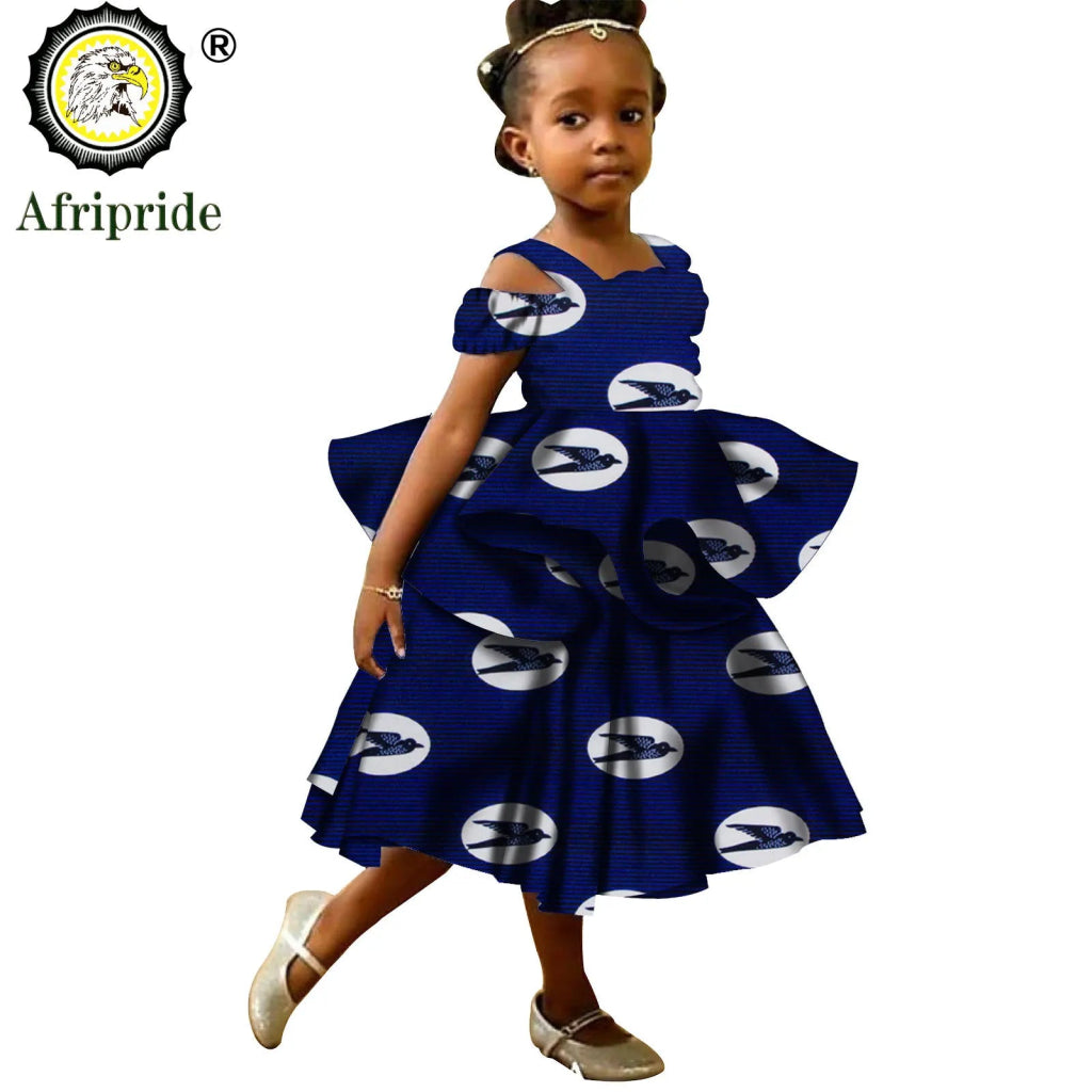 Kids African Print Princess Dress – Sleeveless Ankara Casual Mini Dress for Girls - Free Delivery Worldwide only at Flexi Africa