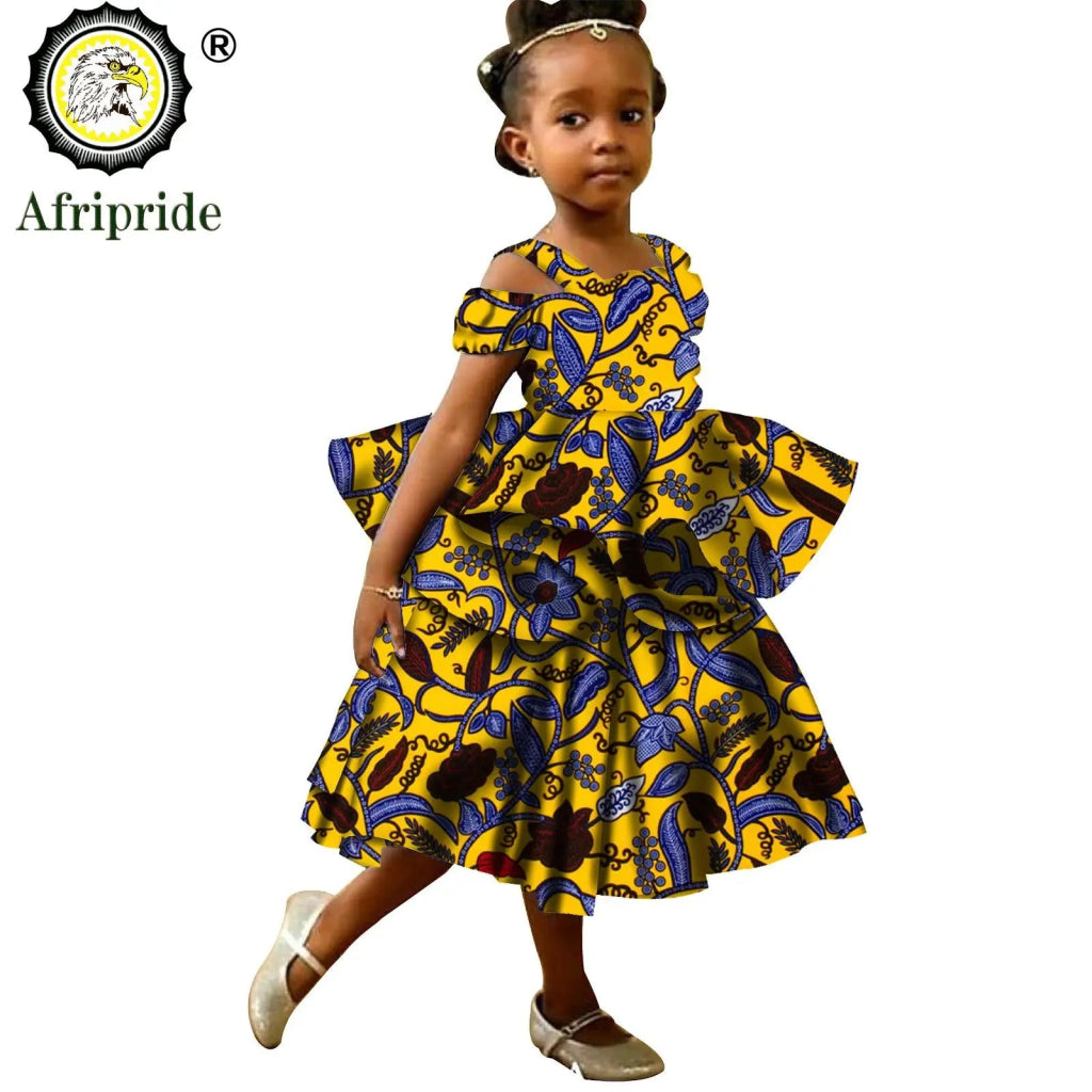 Kids African Print Princess Dress – Sleeveless Ankara Casual Mini Dress for Girls - Free Delivery Worldwide only at Flexi Africa